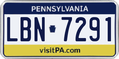PA license plate LBN7291