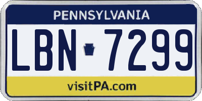 PA license plate LBN7299