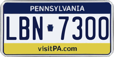 PA license plate LBN7300