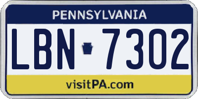 PA license plate LBN7302