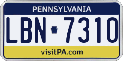 PA license plate LBN7310