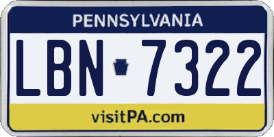PA license plate LBN7322