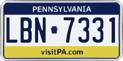 PA license plate LBN7331