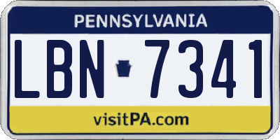 PA license plate LBN7341