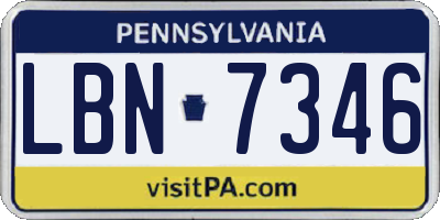 PA license plate LBN7346