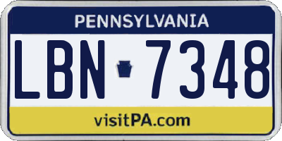 PA license plate LBN7348