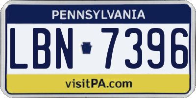 PA license plate LBN7396