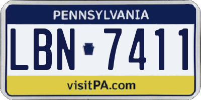 PA license plate LBN7411