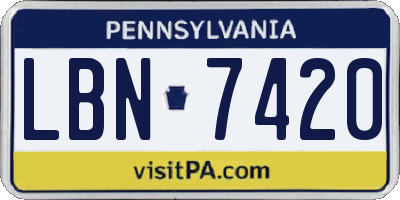 PA license plate LBN7420