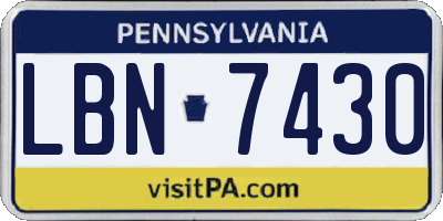 PA license plate LBN7430