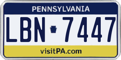 PA license plate LBN7447