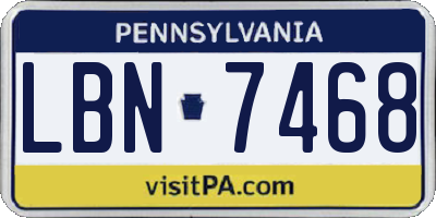 PA license plate LBN7468