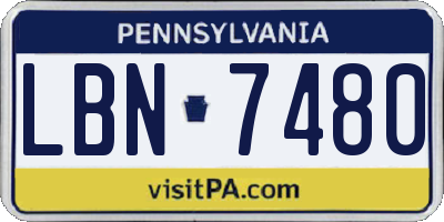 PA license plate LBN7480