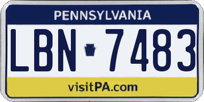 PA license plate LBN7483