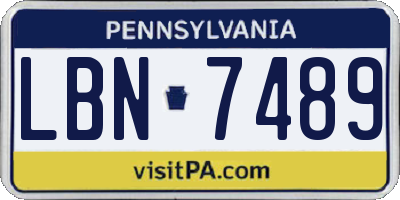 PA license plate LBN7489