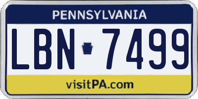 PA license plate LBN7499
