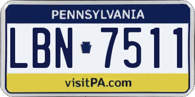 PA license plate LBN7511