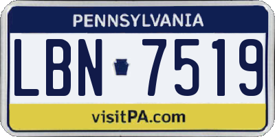 PA license plate LBN7519