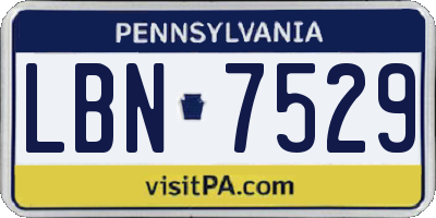 PA license plate LBN7529