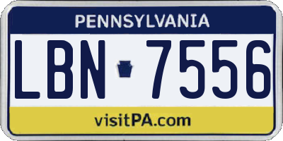 PA license plate LBN7556