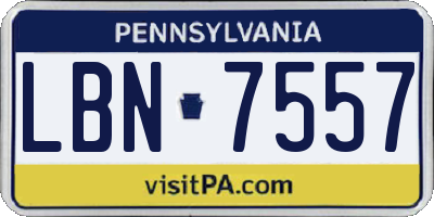 PA license plate LBN7557