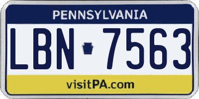 PA license plate LBN7563
