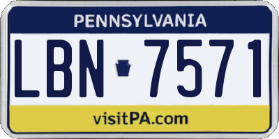 PA license plate LBN7571