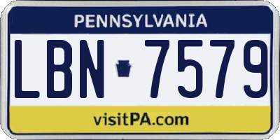 PA license plate LBN7579