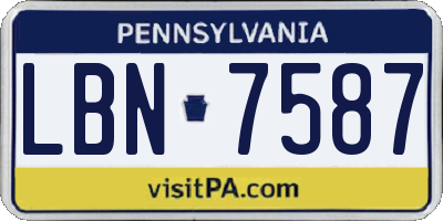 PA license plate LBN7587