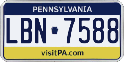PA license plate LBN7588
