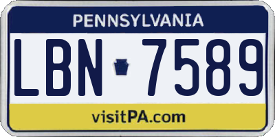 PA license plate LBN7589