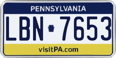 PA license plate LBN7653