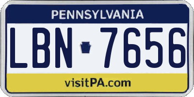 PA license plate LBN7656