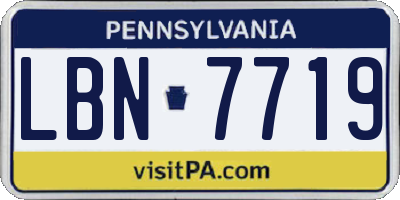 PA license plate LBN7719
