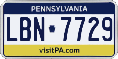 PA license plate LBN7729