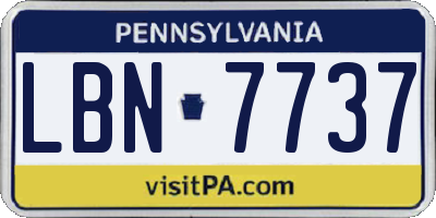 PA license plate LBN7737