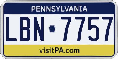 PA license plate LBN7757