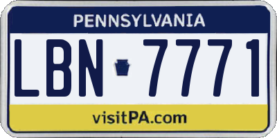 PA license plate LBN7771