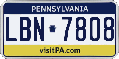 PA license plate LBN7808