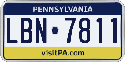 PA license plate LBN7811