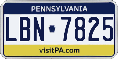 PA license plate LBN7825