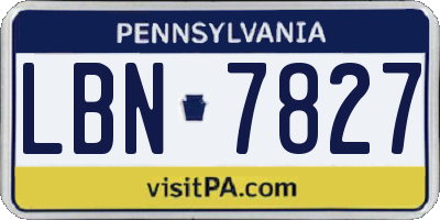 PA license plate LBN7827
