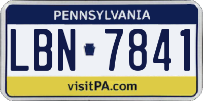 PA license plate LBN7841