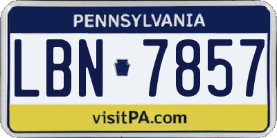 PA license plate LBN7857