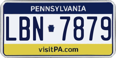 PA license plate LBN7879
