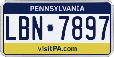 PA license plate LBN7897