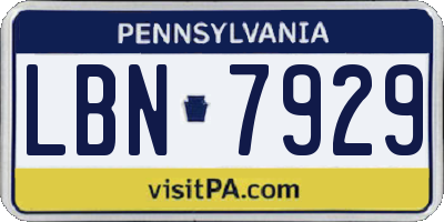 PA license plate LBN7929