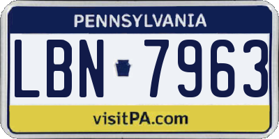 PA license plate LBN7963