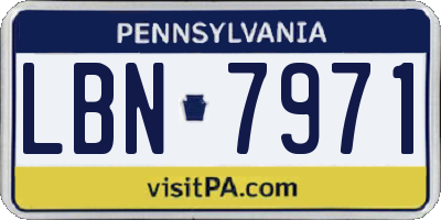 PA license plate LBN7971