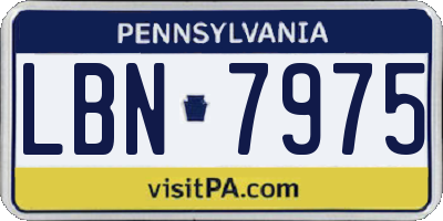 PA license plate LBN7975
